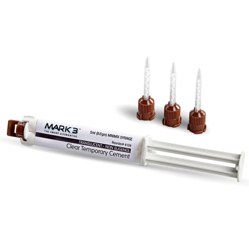 100-4126 Temporary Cement Clear NE Automix Syringe 5ml - MARK3 Temporary Cement Clear