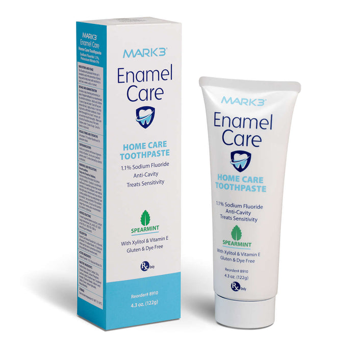 MARK3 Enamel Care 1.1% Sodium Fluoride Anti-Cavity Toothpaste RX only 4.3oz. Spearmint  MARK3