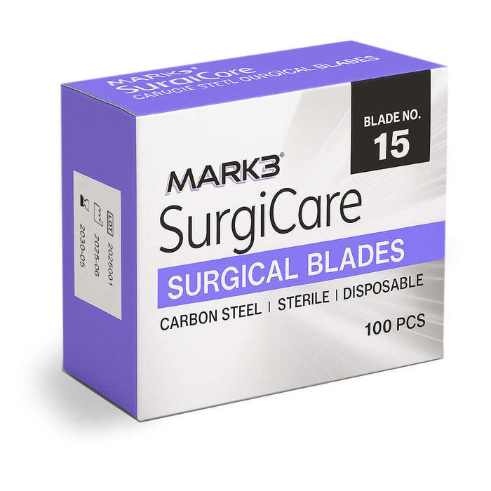 MARK3 SurgiCare Sterile Carbon Steel Blades #12 100/bx.
