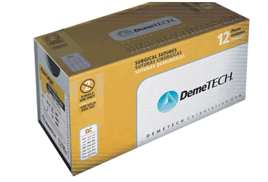 DemeTech Chromic 0 1/2 Circle 30" 36mm (C17) Round Bodied Brown Sutures