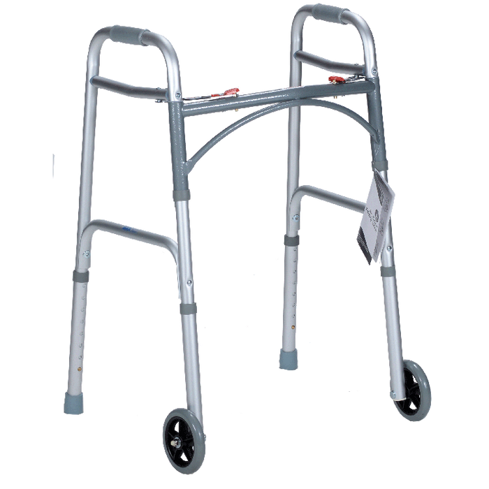 Dynarex Junior Two Button Folding Walker w/ 5" Wheels