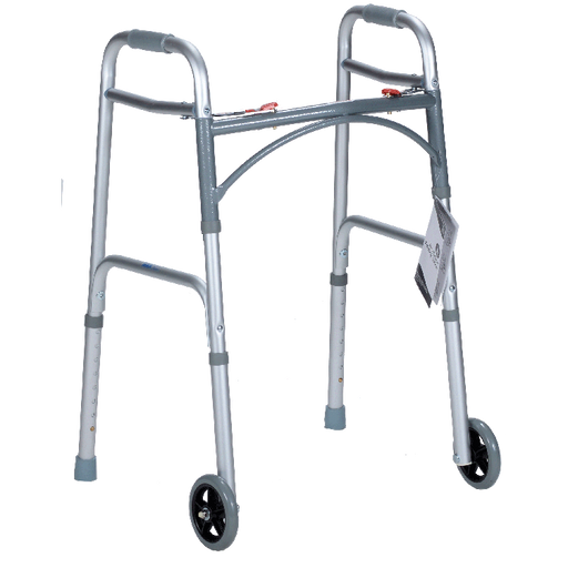 Dynarex Junior Two Button Folding Walker w/ 5" Wheels