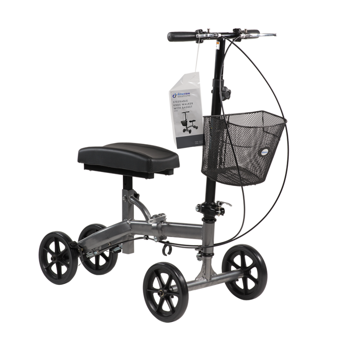 Dynarex Compact Steerable Knee Walker with Basket