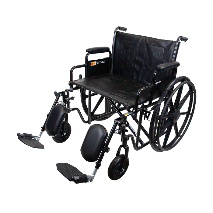 Dynarex Bariatric Wheelchair 22" with Desk Arm Elevating Leg Rest