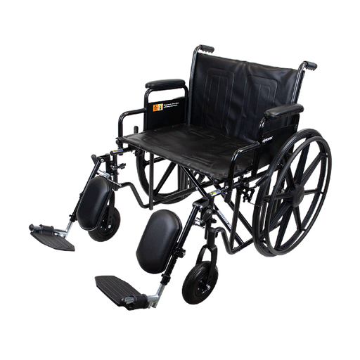 Dynarex Bariatric Wheelchair - 24" x 18" w/ Desk Arm Elevating Leg R