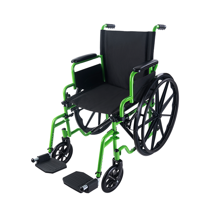 Dynarex GreenLine Wheelchair 16"x16"  With Foot Rest
