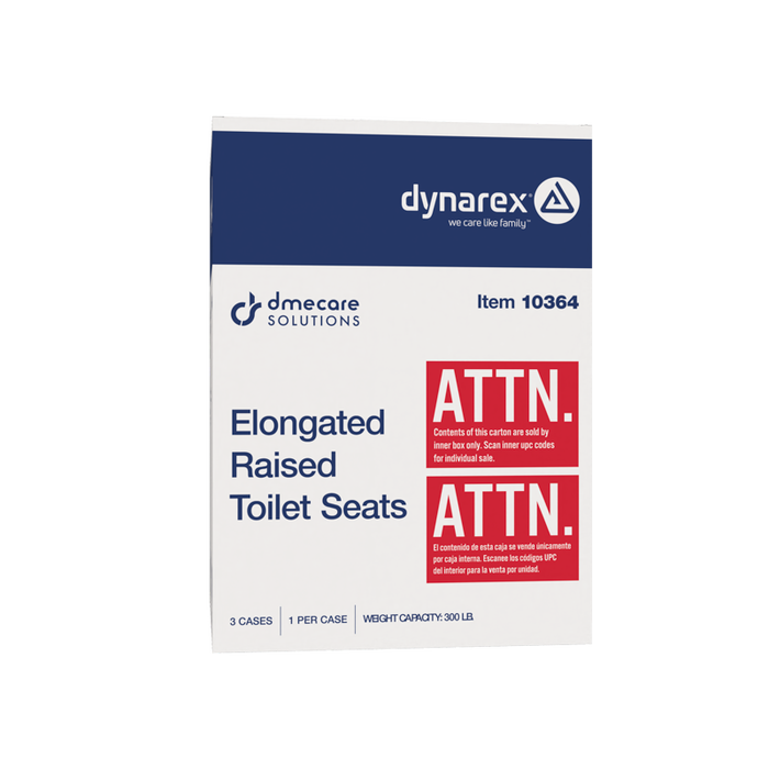 Dynarex Elongated Raised Toilet Seat w/out Arms
