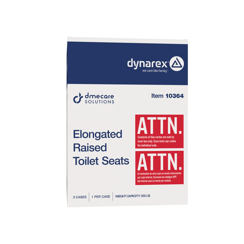 Dynarex Elongated Raised Toilet Seat without Arms