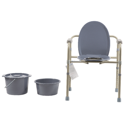 Dynarex Elongated Folding Bedside Commode - Bulk Packed