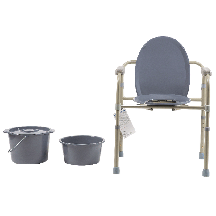 Dynarex Elongated Folding Bedside Commode - Bulk Packed
