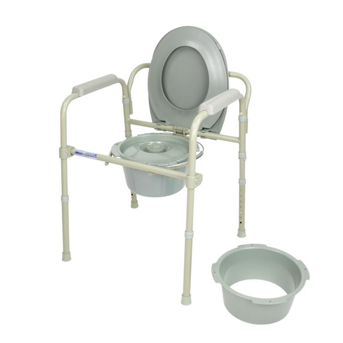 Dynarex Elongated Folding Bedside Commode