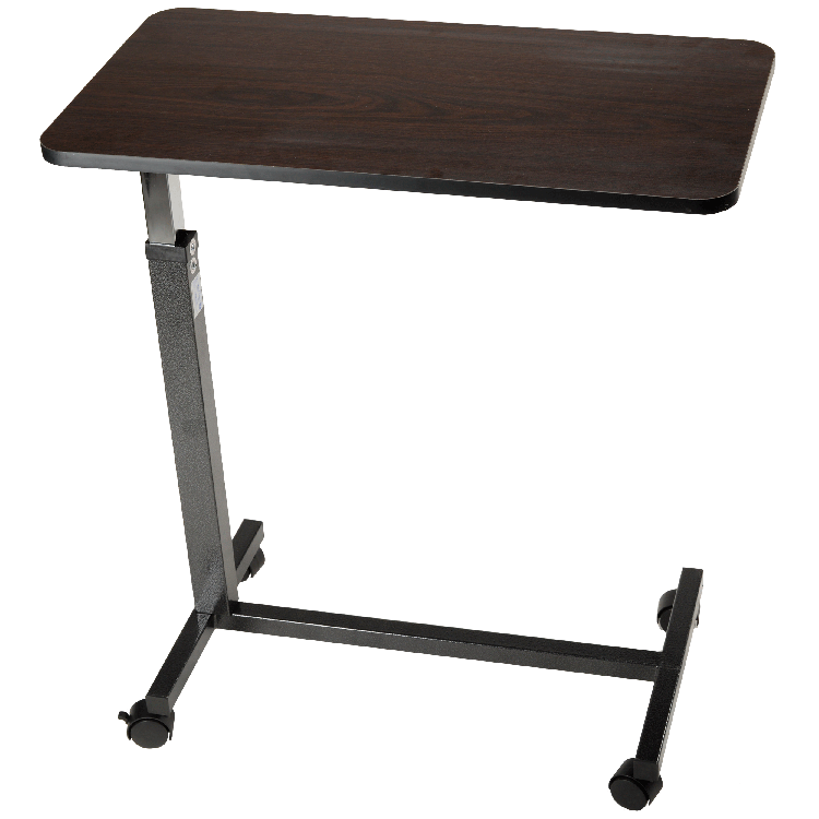 Dynarex Low Overbed Table, Walnut