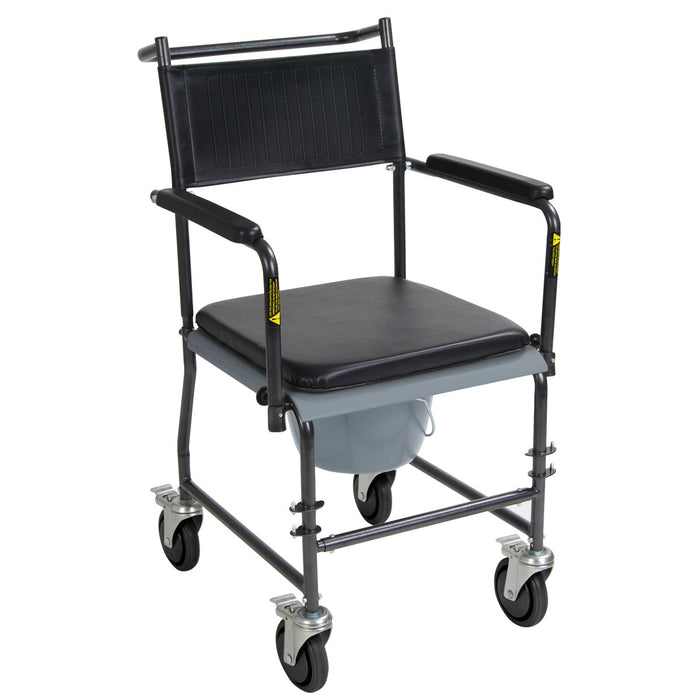 Drive Medical Upholstered Drop Arm Wheeled Commode — 11120SV-1F