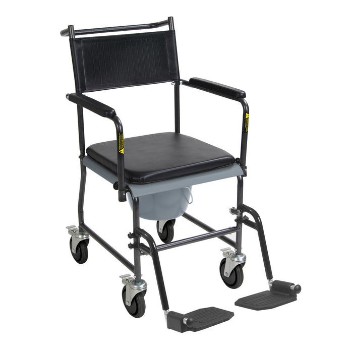 Drive Medical Upholstered Drop Arm Wheeled Commode — 11120SV-1F