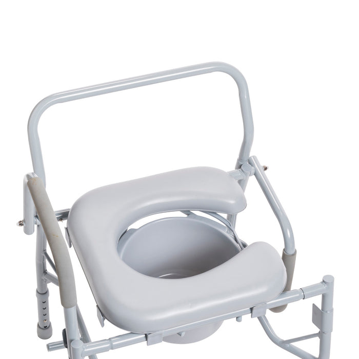 Drive Medical Drop Arm Steel Commode — 11125PSKD-1