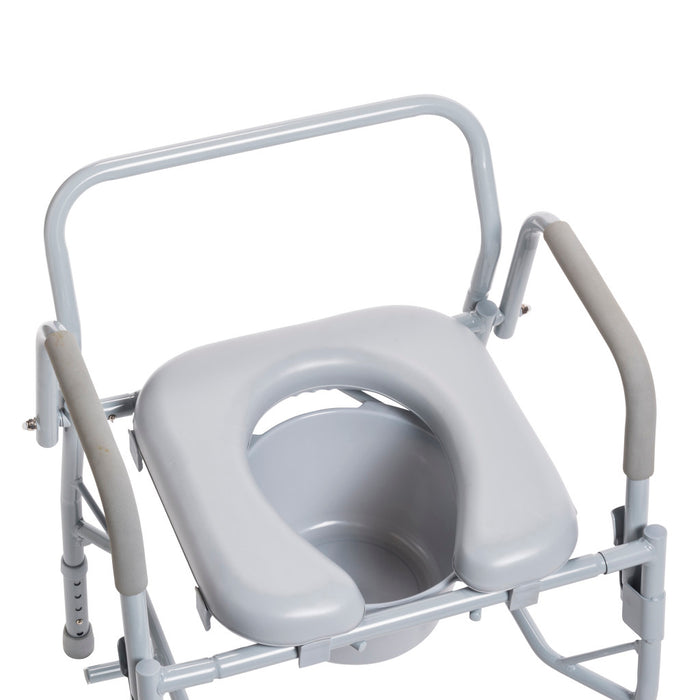 Drive Medical Drop Arm Steel Commode — 11125PSKD-1