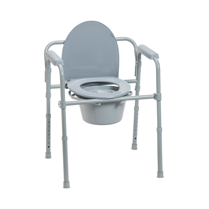 Drive Medical Folding Steel Commode Combo with Absorbent Commode Liners — 11148-PKG-1