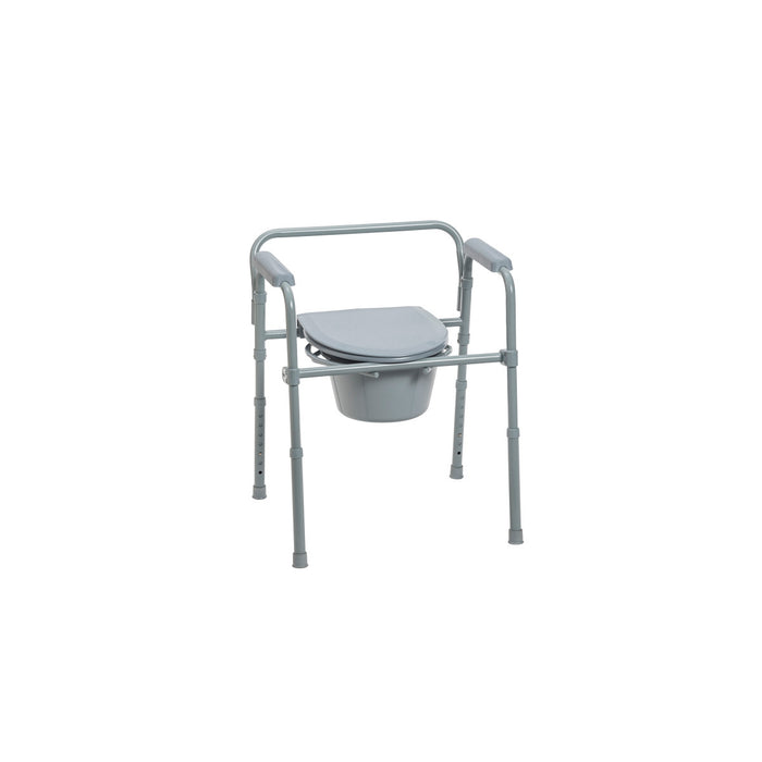 Drive Medical Folding Steel Commode Combo with Absorbent Commode Liners — 11148-PKG-1