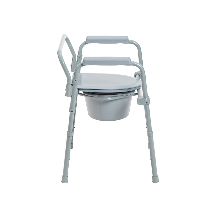 Drive Medical Folding Steel Commode Combo with Absorbent Commode Liners — 11148-PKG-1