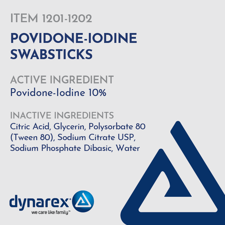 Dynarex Povidone Iodine Swabsticks