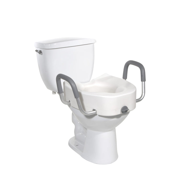 Drive Medical Premium Plastic, Raised, Elongated Toilet Seat with Lock — 12013