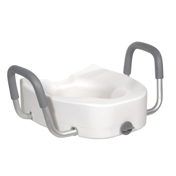 Drive Medical Premium Plastic, Raised, Elongated Toilet Seat with Lock — 12013