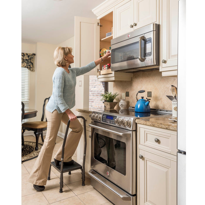 Drive Medical Foot Stool with Handrail — 13031-1SV