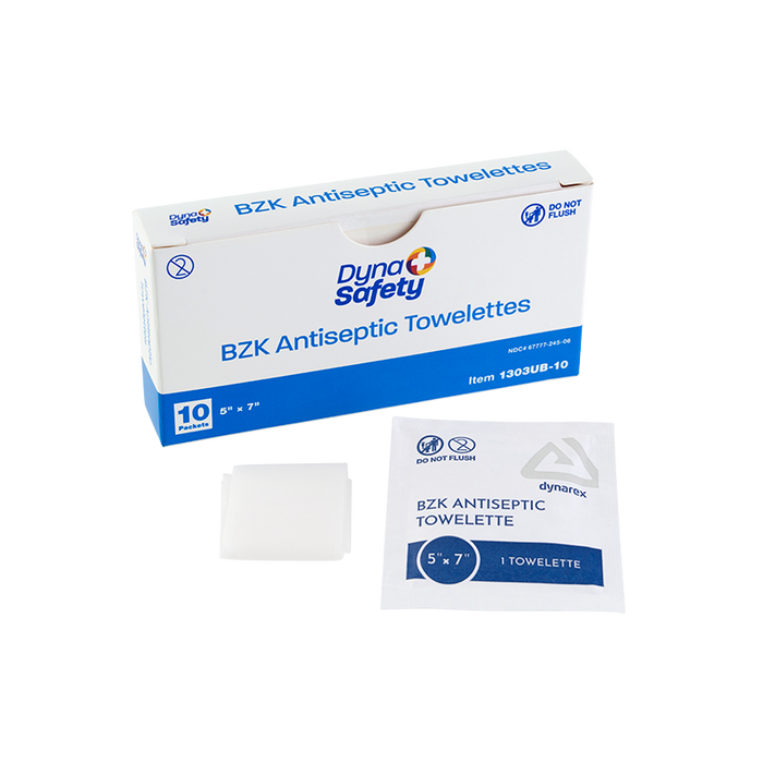 Dynarex BZK Antiseptic Towelettes - 1303UB-10