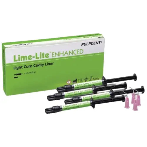 Lime-Lite Enhanced Light Cure Cavity Liner - Pulpdent Limelite Enhanced Cavity Liner Syringe Kit 4/pk - Pulpdent 590-LLE nhanced Light Cure