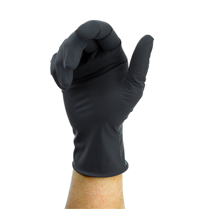 Dynarex Black Arrow Latex Exam Gloves, Powder-Free