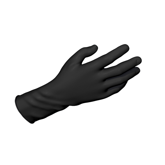 Dynarex Safe-Touch Black Nitrile Exam Gloves, Powder-Free