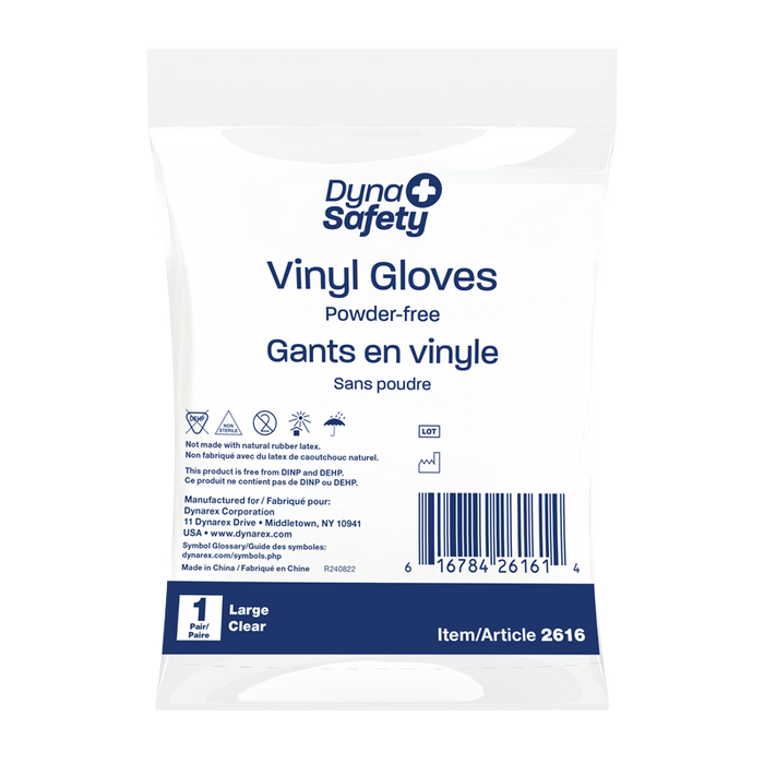 Dynarex Vinyl Gloves in a Bag, Powder-Free