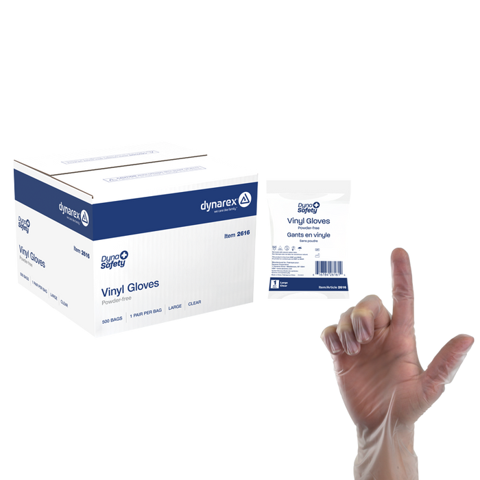 Dynarex Vinyl Gloves in a Bag, Powder-Free