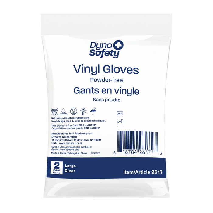 Dynarex Vinyl Gloves in a Bag, Powder-Free