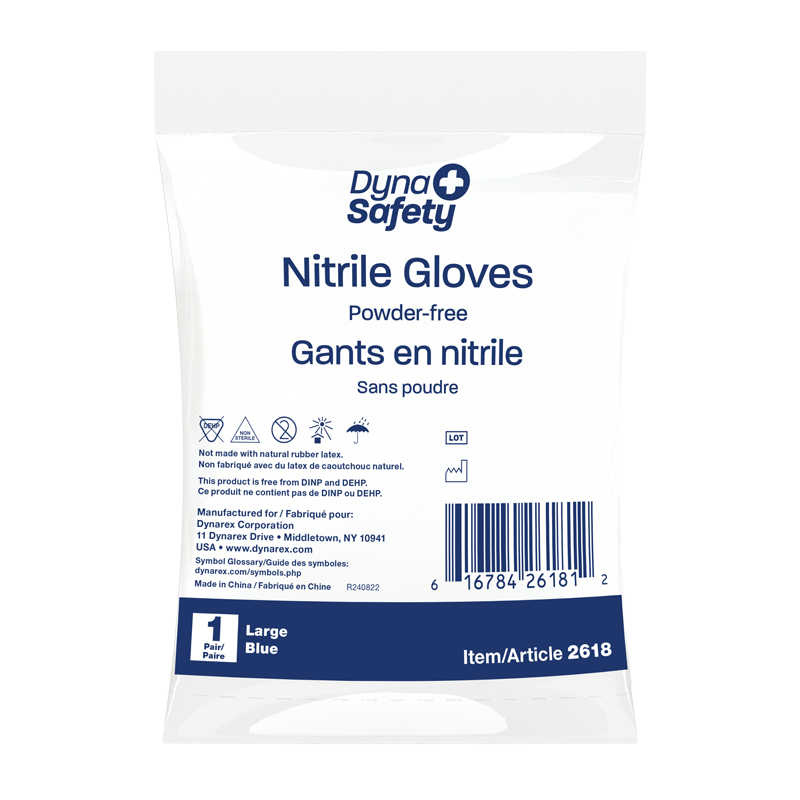 Dynarex Nitrile Gloves in a Bag, Powder-Free