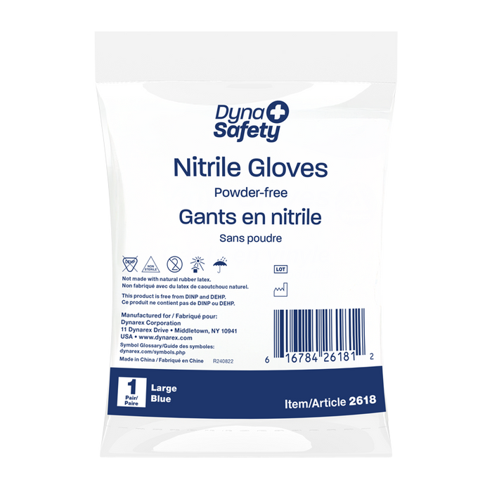 Dynarex Nitrile Gloves in a Bag, Powder-Free