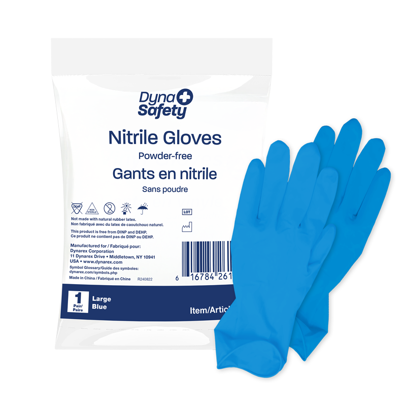 Dynarex Nitrile Gloves in a Bag, Powder-Free