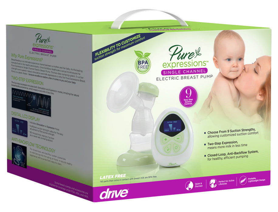 Drive Medical Pure Expressions Single Channel Electric Breast Pump — RTLBP1000