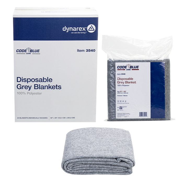 Dynarex Disposable Grey Blanket - 100% Polyester - 3540
