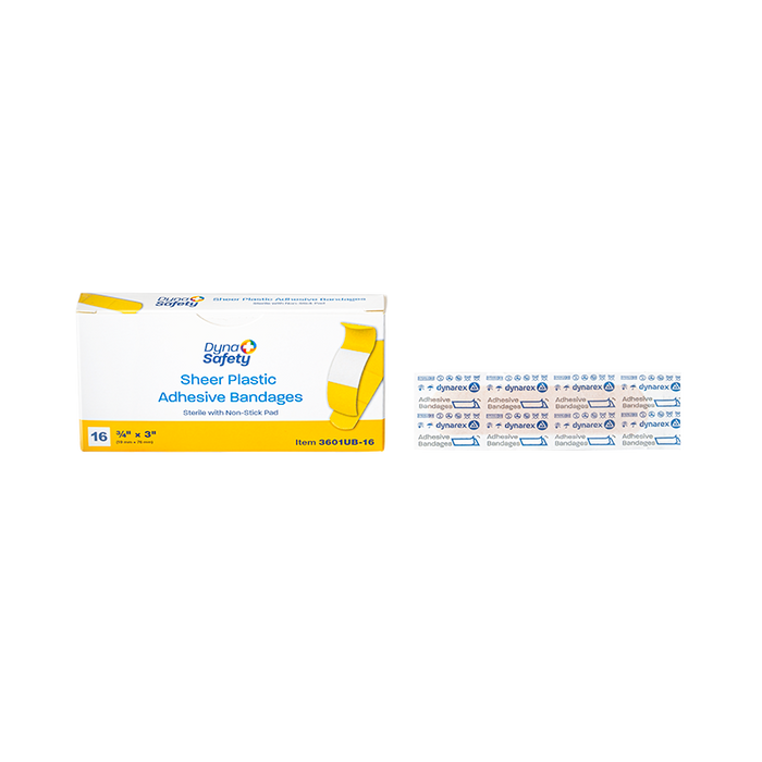 Dynarex Sheer Plastic Adhesive Bandages - Sterile