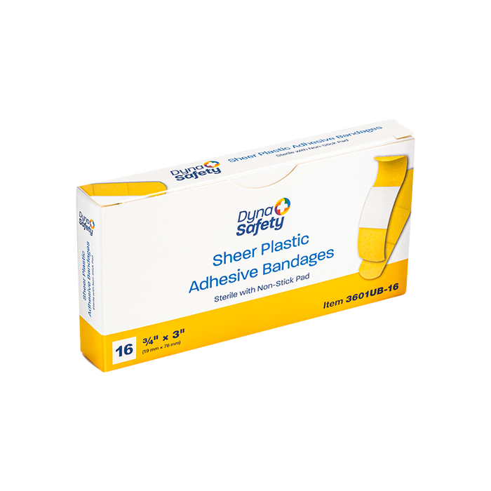 Dynarex Sheer Plastic Adhesive Bandages - Sterile