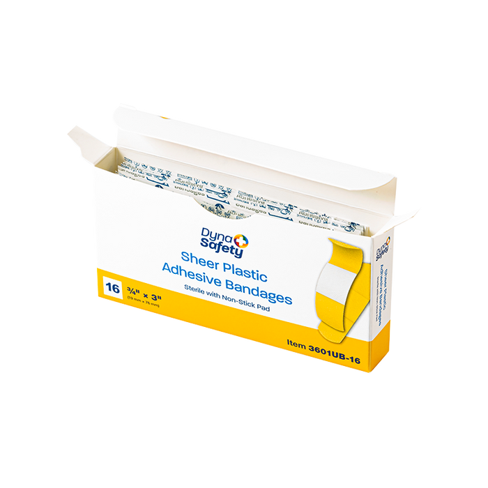 Dynarex Sheer Plastic Adhesive Bandages - Sterile