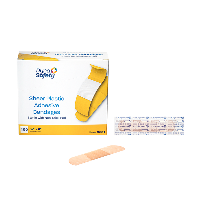 Dynarex Sheer Plastic Adhesive Bandages - Sterile - 3601