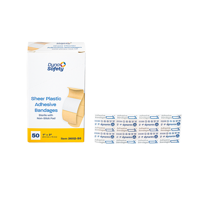 Dynarex Sheer Plastic Adhesive Bandages - Sterile
