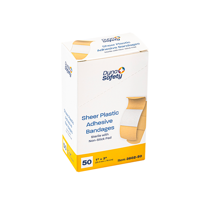 Dynarex Sheer Plastic Adhesive Bandages - Sterile