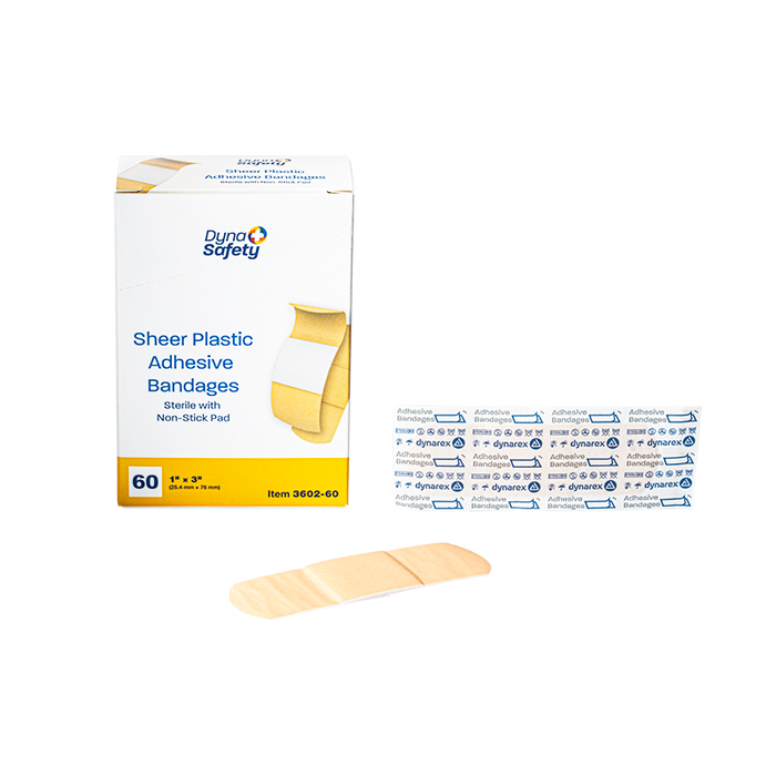 Dynarex Sheer Plastic Adhesive Bandages - Sterile