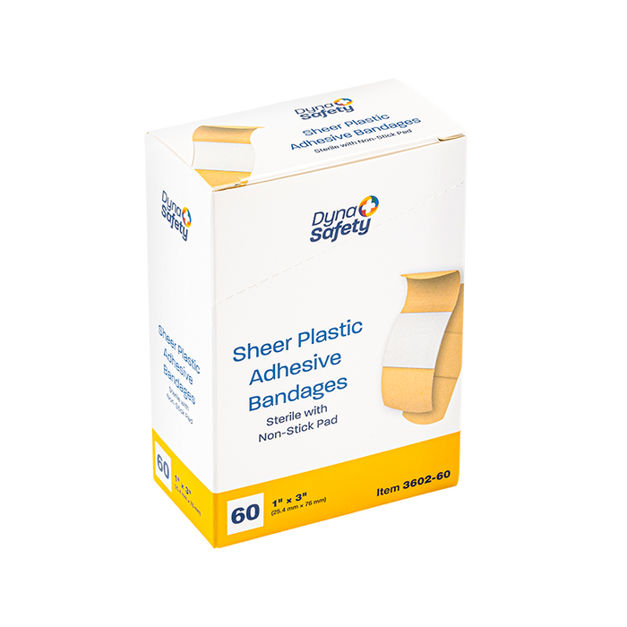 Dynarex Sheer Plastic Adhesive Bandages - Sterile