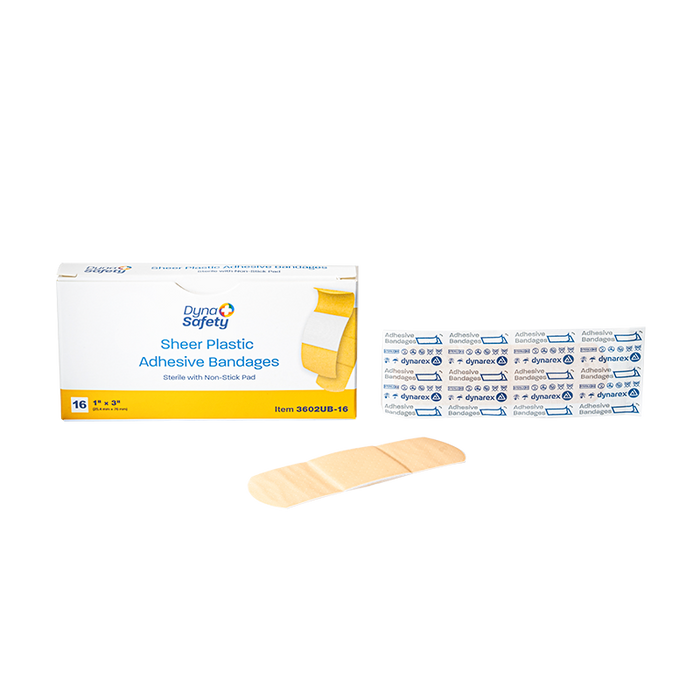 Dynarex Sheer Plastic Adhesive Bandages - Sterile - 3602UB-16
