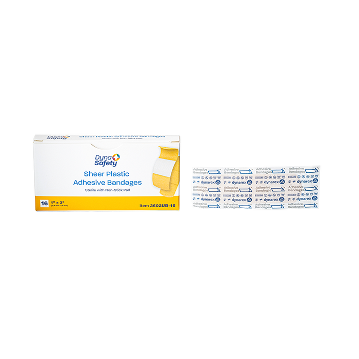 Dynarex Sheer Plastic Adhesive Bandages - Sterile