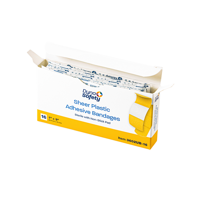 Dynarex Sheer Plastic Adhesive Bandages - Sterile